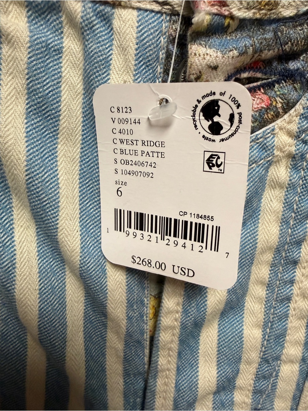 Free People We the Free Runyon Patched Pants-West Ridge Blue - Picture 9 of 10